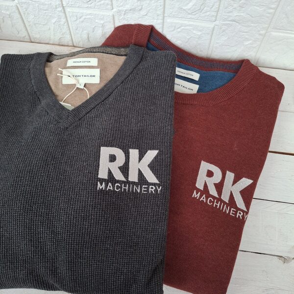 rk machinery, logo izšūšana