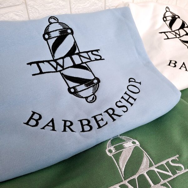 logo izšuvumi, izšūšanas pakalpojumi, twins barbershop