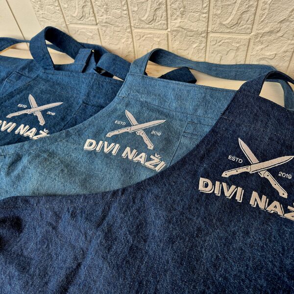 divi naži, logo izšūšana