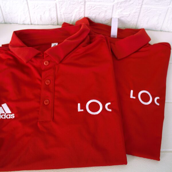 LOC logo izšuvumi uz polo krekliem, Liepāja